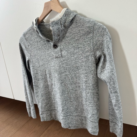 Crewcuts factory | size 8 | grey button up pull over with hood - Picture 3 of 5